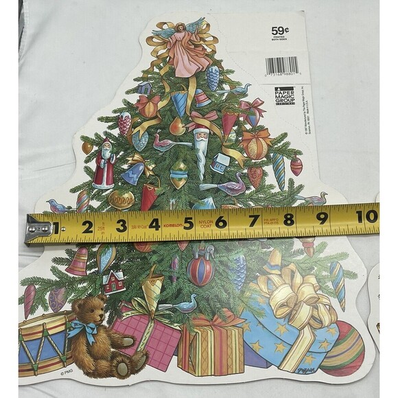 Vintage 2 Paper Magic Group Christmas Tree Bear Gifts Die Cut Decoration 13” - Picture 11 of 15